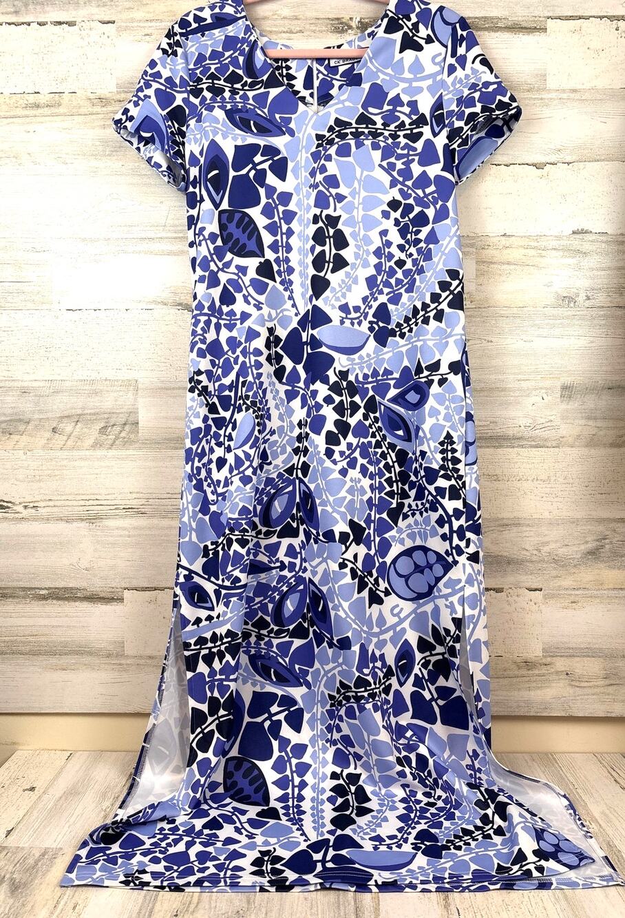 CK Bradley Womens M Purple White Floral Catalina Cloth Maxi Dress NEW